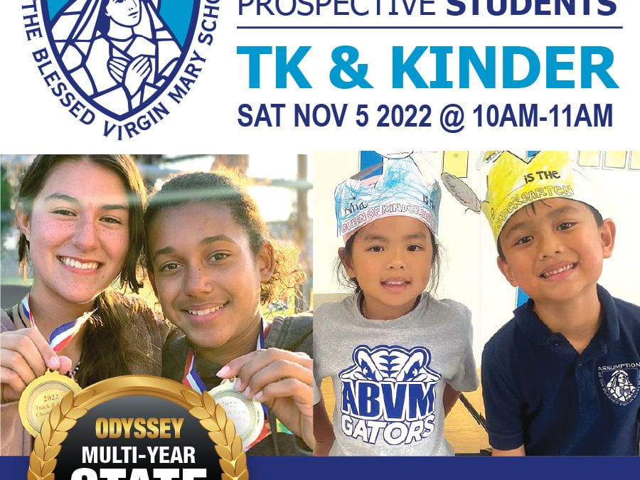TK & Kinder Prospective Student Open House on November 5, 2022 @ 10AM